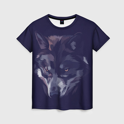 Женская футболка Одинокий волк в ожидании / 3D-принт – фото 1