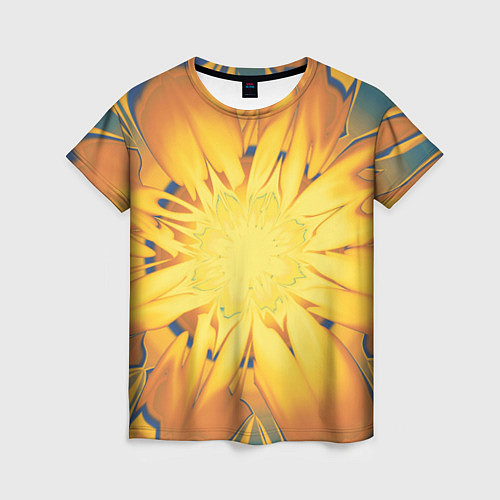 Женская футболка Солнечный цветок Абстракция 535-332-32 / 3D-принт – фото 1