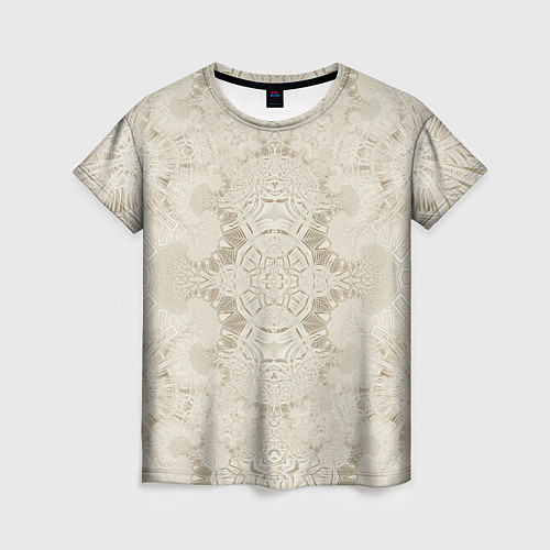 Женская футболка Коллекция Фрактальная мозаика Бежевый 292-6-n-5-2 / 3D-принт – фото 1