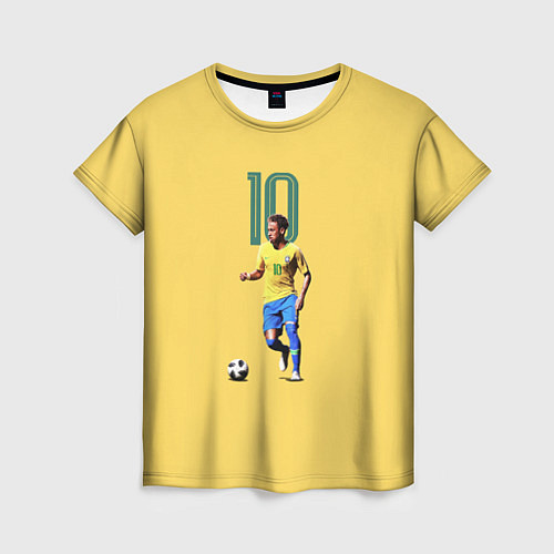 Женская футболка Неймар Сборная Бразилии / 3D-принт – фото 1