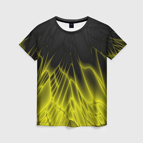Женская футболка Коллекция Rays Лучи Желтый и черный Абстракция 662 / 3D-принт – фото 1