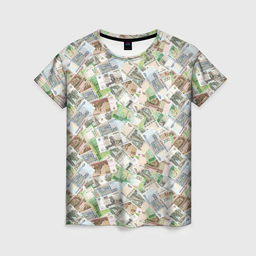 Женская футболка Деньги РФ Рубли / 3D-принт – фото 1
