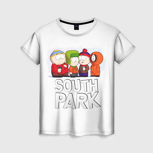 Женская футболка South Park - Южный парк Кенни, Кайл, Стэн и Эрик / 3D-принт – фото 1