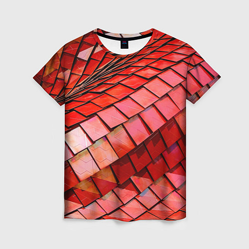 Женская футболка Красная спартаковская чешуя / 3D-принт – фото 1