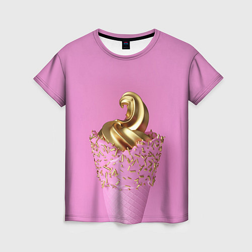 Женская футболка Золотое мороженное / 3D-принт – фото 1