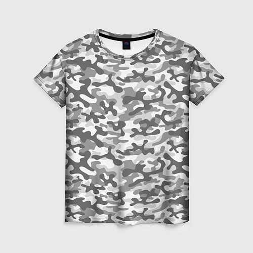 Женская футболка Серый Городской Камуфляж / 3D-принт – фото 1