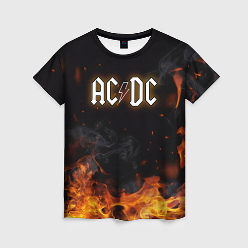 Женская футболка ACDC - Fire / 3D-принт – фото 1