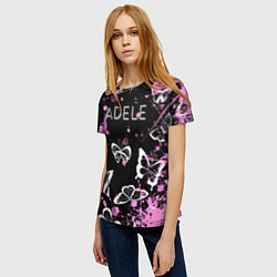Футболка женская Adele - Бабочки, цвет: 3D-принт — фото 2