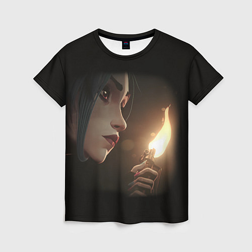 Женская футболка Arcane - League Of Legends Jinx с огнем / 3D-принт – фото 1