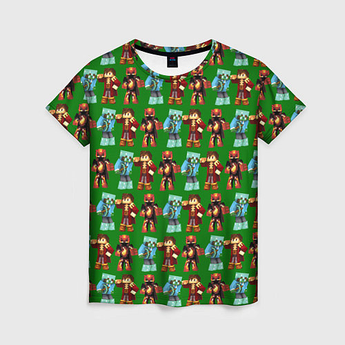 Женская футболка Minecraft heros pattern / 3D-принт – фото 1