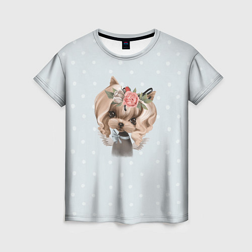 Женская футболка Йоркширский терьер пастель / 3D-принт – фото 1