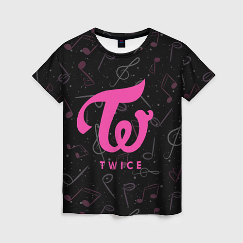 Женская футболка Twice с музыкальным фоном / 3D-принт – фото 1