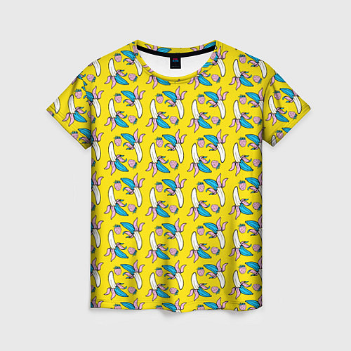 Женская футболка Летний узор Забавные бананчики / 3D-принт – фото 1