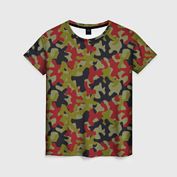 Женская футболка Модный Цветной Камуфляж