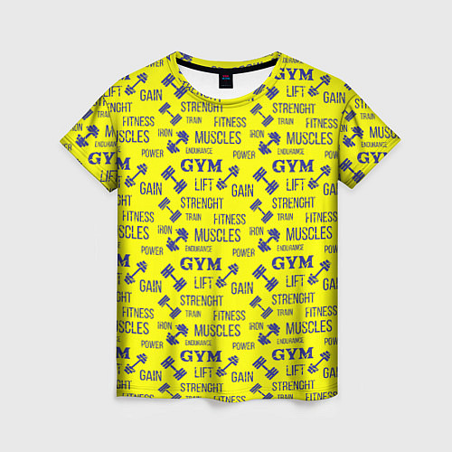 Женская футболка GYM Спортзал / 3D-принт – фото 1
