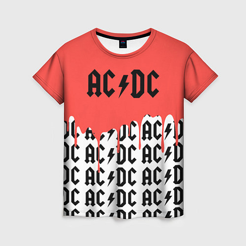 Женская футболка Ac dc rock / 3D-принт – фото 1