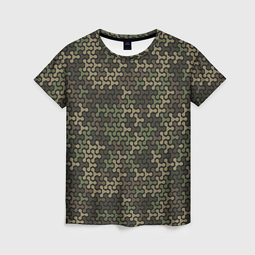 Женская футболка Абстрактный Охотничий Камуфляж / 3D-принт – фото 1