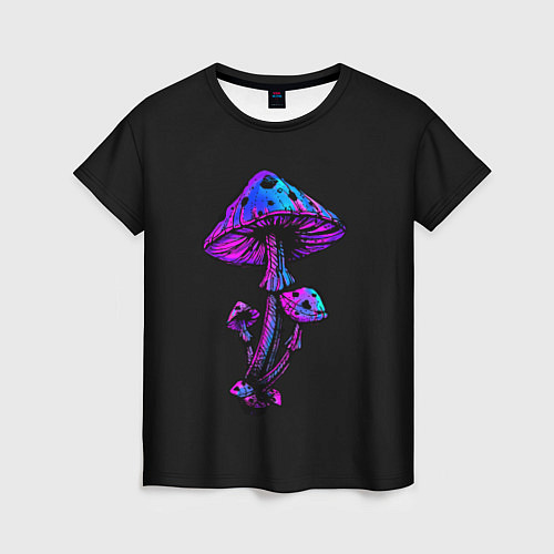 Женская футболка Неоновый гриб / 3D-принт – фото 1