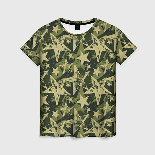 Женская футболка Star camouflage / 3D-принт – фото 1