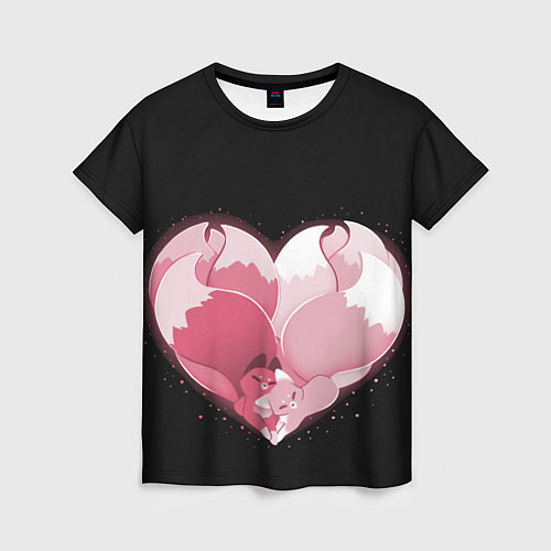 Женская футболка Сердце Две Кицуне / 3D-принт – фото 1