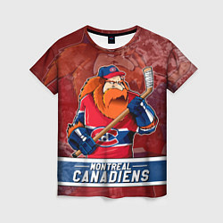 Футболка женская Монреаль Канадиенс, Montreal Canadiens Маскот, цвет: 3D-принт