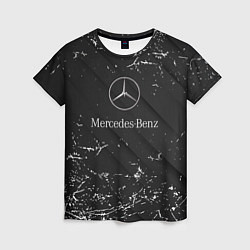 Футболка женская Mercedes-Benz штрихи black, цвет: 3D-принт
