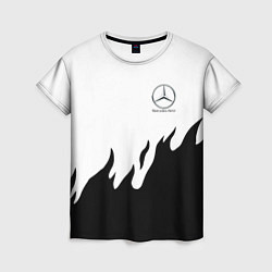 Женская футболка Mercedes-Benz нарисованный огонь