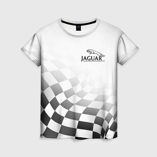 Женская футболка Jaguar, Ягуар Финишный флаг / 3D-принт – фото 1