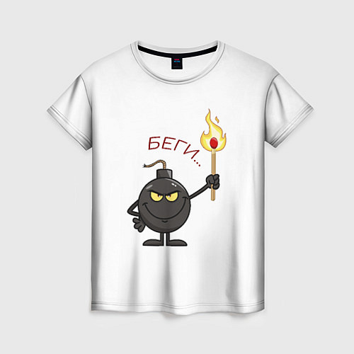 Женская футболка Беги! / 3D-принт – фото 1