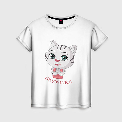 Женская футболка Милая тигрица / 3D-принт – фото 1