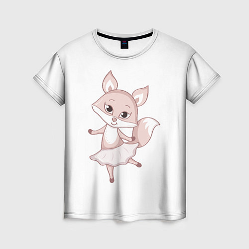 Женская футболка Розовая лиса / 3D-принт – фото 1