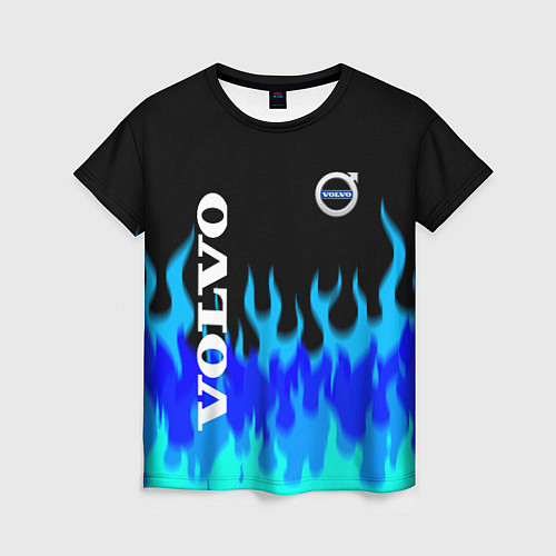 Женская футболка Volvo размытый огонь / 3D-принт – фото 1