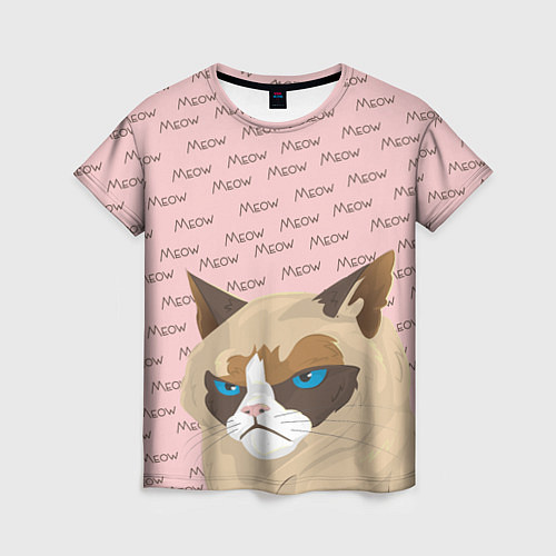 Женская футболка Angry Cat Злой кот / 3D-принт – фото 1