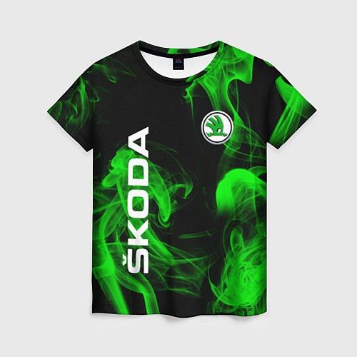 Женская футболка Skoda: Green Smoke / 3D-принт – фото 1