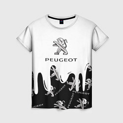 Женская футболка Peugeot подтёки паттерн