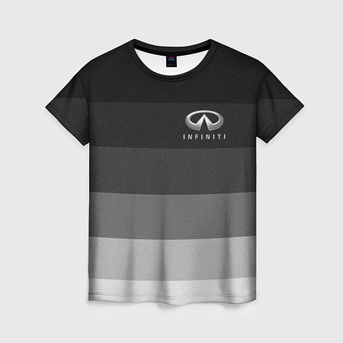 Женская футболка Infiniti, Инфинити серый градиент / 3D-принт – фото 1