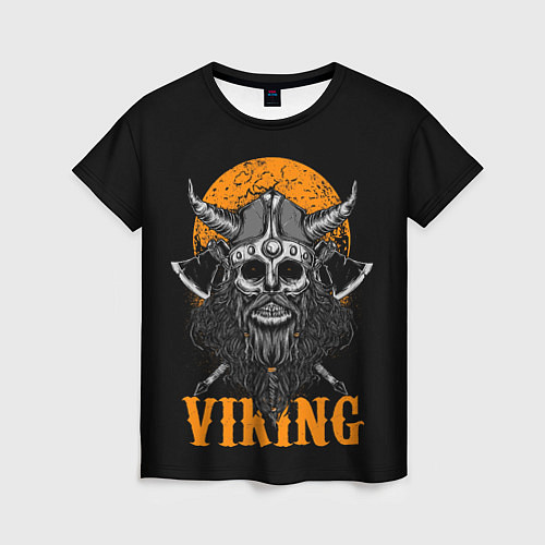 Женская футболка ЧЕРЕП ВИКИНГА VIKINGS SKULL / 3D-принт – фото 1