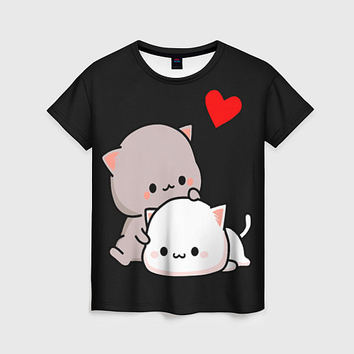Женская футболка Котическая любовь Kitty Love / 3D-принт – фото 1