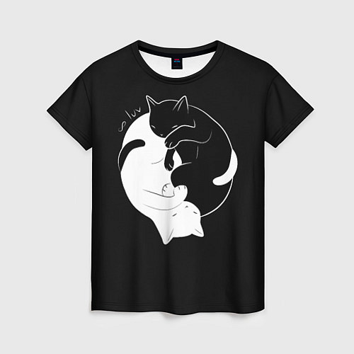 Женская футболка Бесконечная любовь Endless kitty love / 3D-принт – фото 1