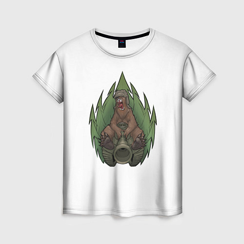 Женская футболка Медведь танкист / 3D-принт – фото 1