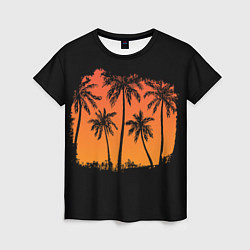 Женская футболка Пальмы на пляже