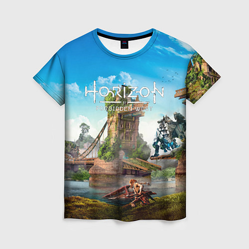Женская футболка Horizon Forbidden West - разрушенный мост / 3D-принт – фото 1