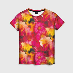 Женская футболка Садовые цветочки полевые