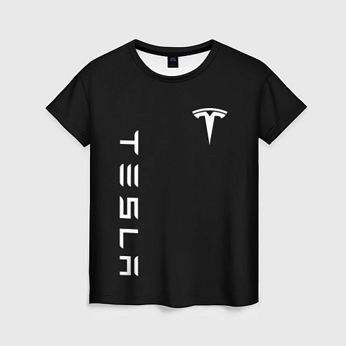Женская футболка Tesla Тесла логотип и надпись / 3D-принт – фото 1