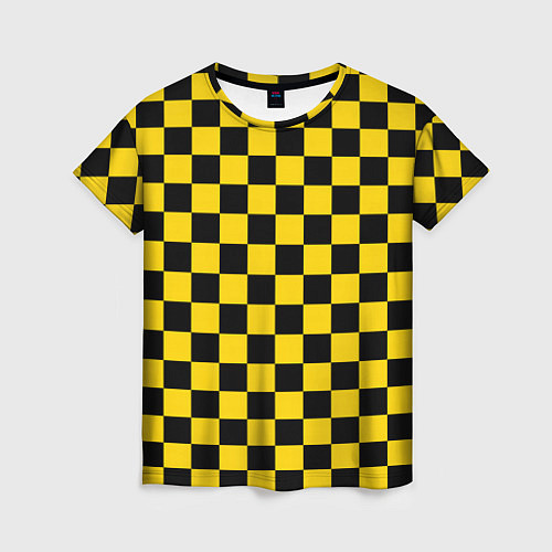 Женская футболка Такси Шахматные Клетки / 3D-принт – фото 1