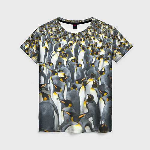Женская футболка Пингвины Penguins / 3D-принт – фото 1