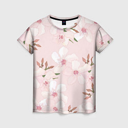 Женская футболка Розовые цветы весны