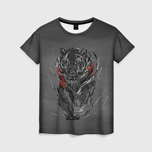 Женская футболка Tiger animal / 3D-принт – фото 1