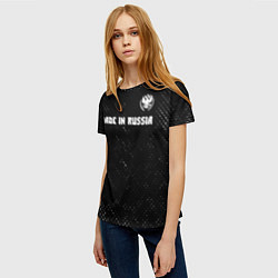 Футболка женская RUSSIA - ГЕРБ Made In Russia - Гранж, цвет: 3D-принт — фото 2