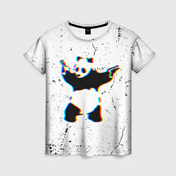 Футболка женская Banksy Panda with guns Бэнкси, цвет: 3D-принт